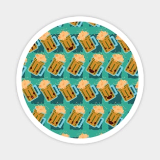 Cute Emoji Beer Pattern Magnet